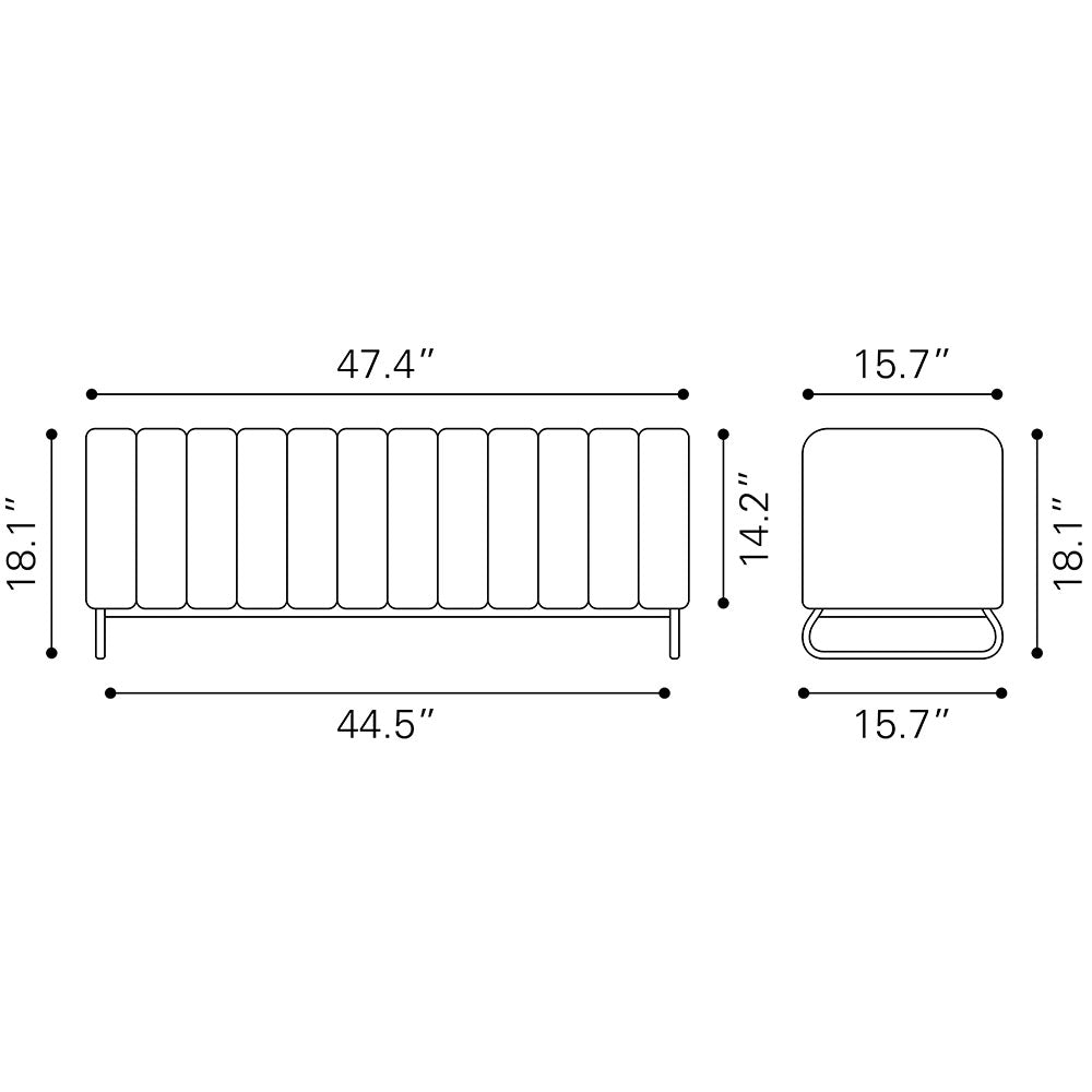 PENDER BENCH STONE GRAY