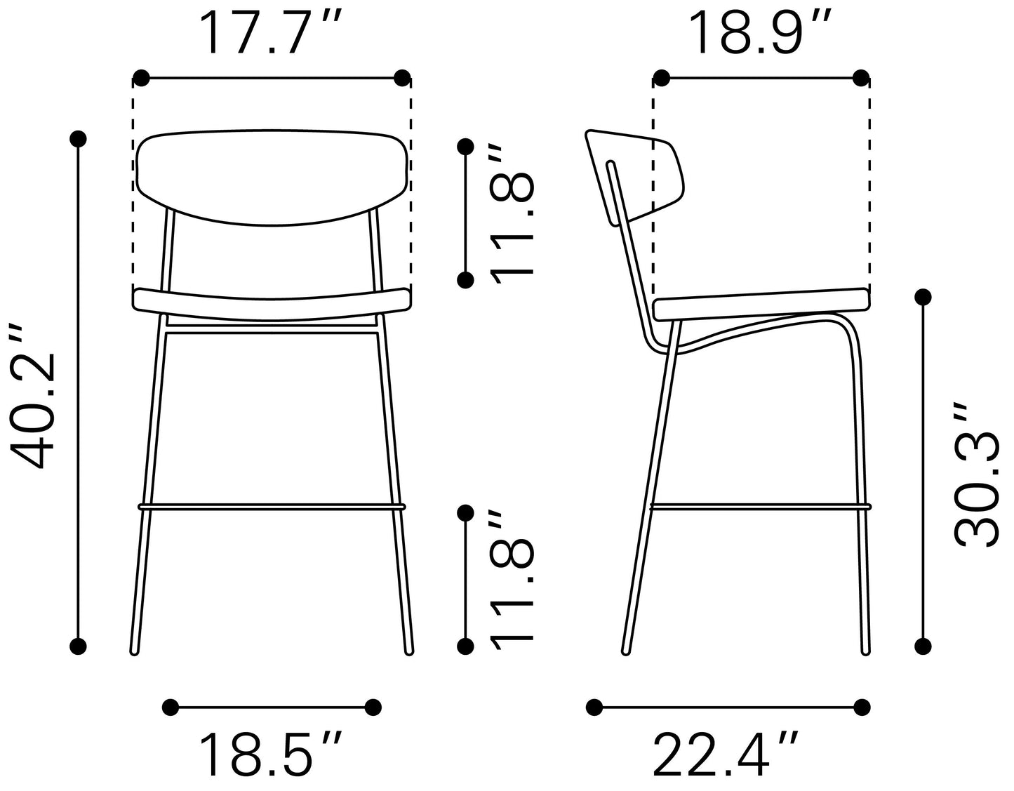CHARON BARSTOOL VINTAGE BLACK