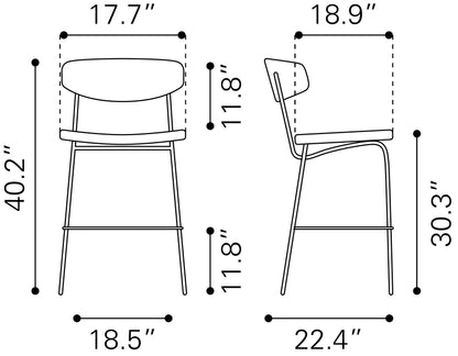 CHARON BARSTOOL VINTAGE BLACK