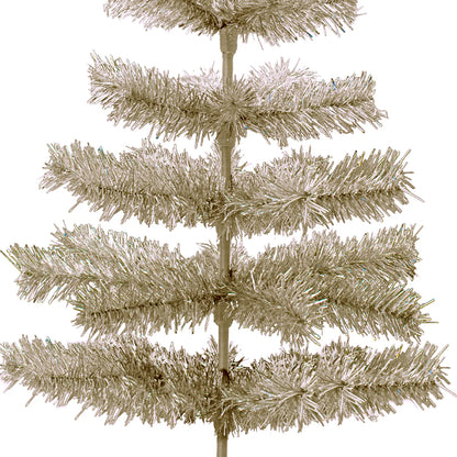 ANTIQUE SILVER TINSEL CHRISTMAS TREE