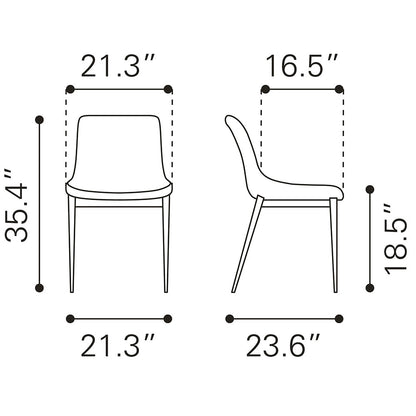MAGNUS DINING CHAIR WHITE & WALNUT