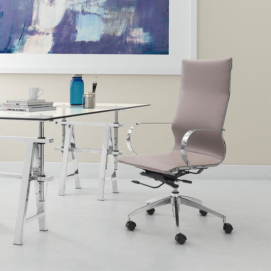 GLIDER HIGH BACK OFFICE CHAIR TAUPE
