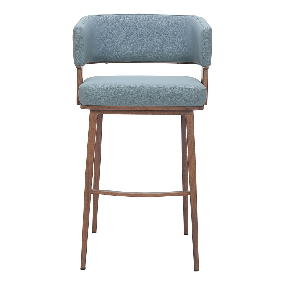 POISE BARSTOOL AZURE GRAY & WALNUT