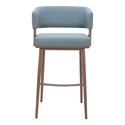 POISE BARSTOOL AZURE GRAY & WALNUT