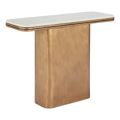 CHER CONSOLE TABLE WHITE & BRASS