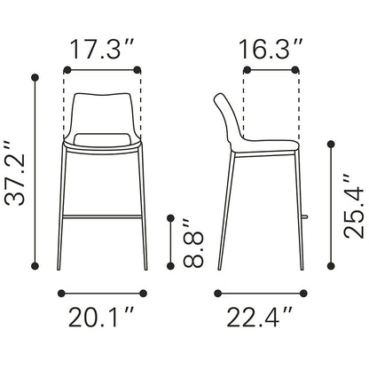 ACE COUNTER STOOL DARK GRAY & WALNUT