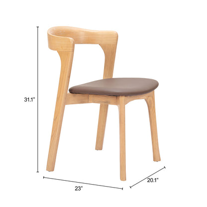 PIORO DINING CHAIR BROWN & NATURAL