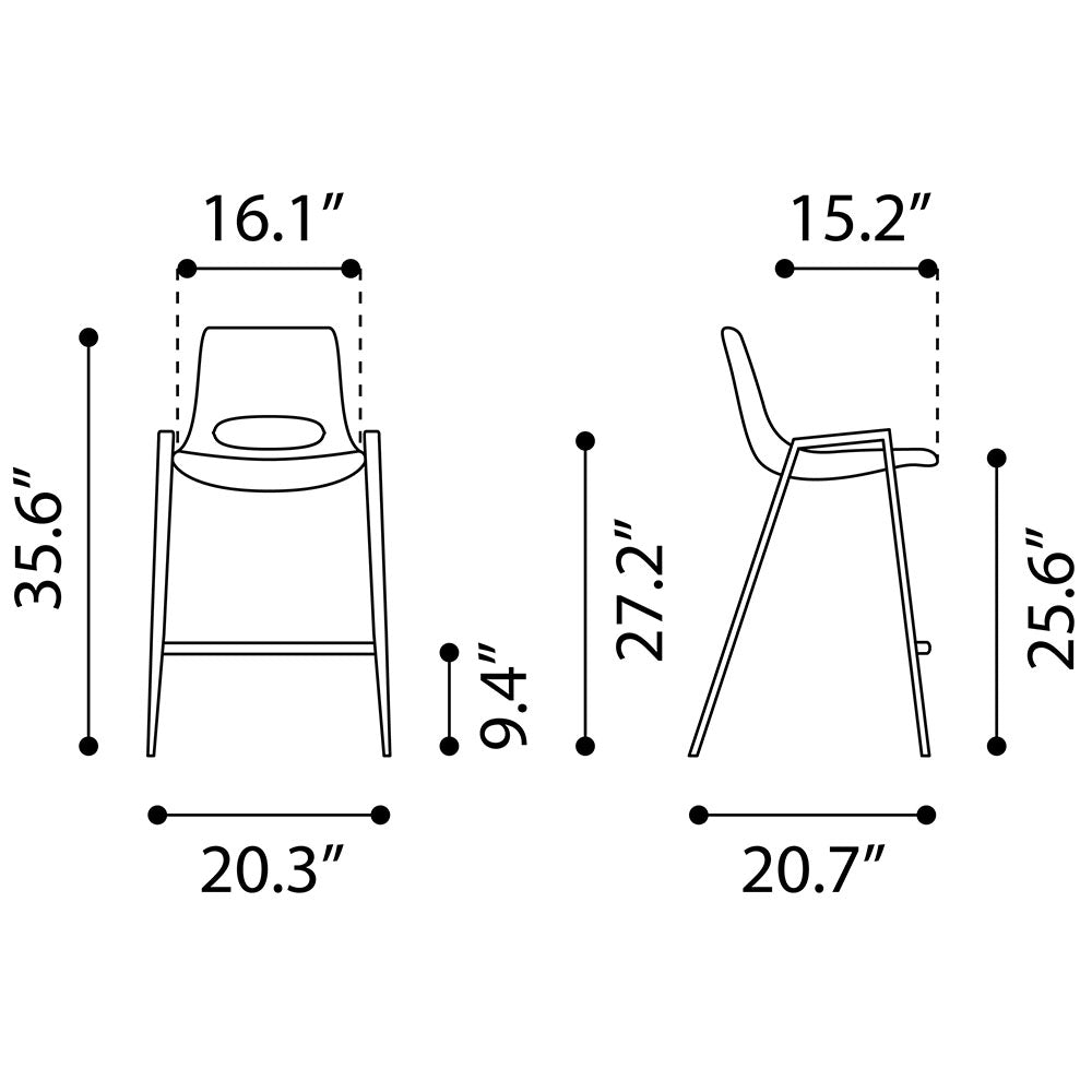 DESI COUNTER STOOL BROWN & WALNUT