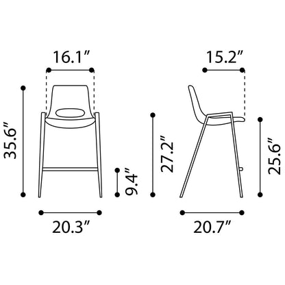 DESI COUNTER STOOL BROWN & WALNUT