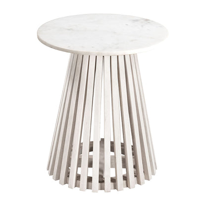 MAZARA SIDE TABLE WHITE & WHITEWASHED
