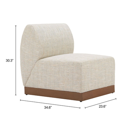 CHRISTY ARMLESS CHAIR BEIGE