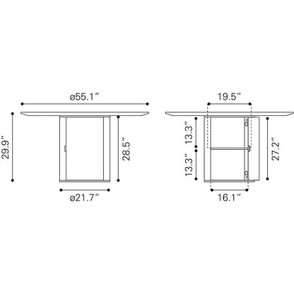IZOLA DINING TABLE BROWN