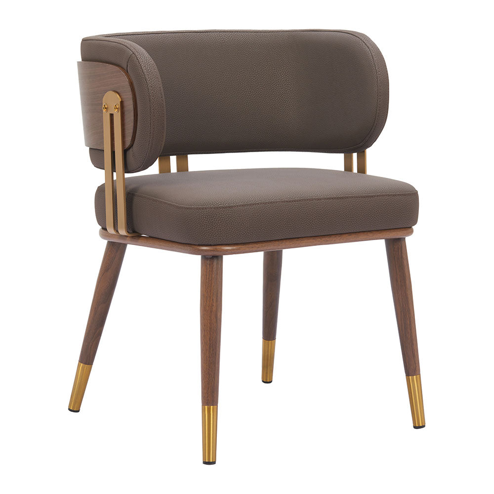 BREW DINING CHAIR BROWN & WALNUT