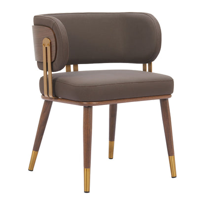 BREW DINING CHAIR BROWN & WALNUT