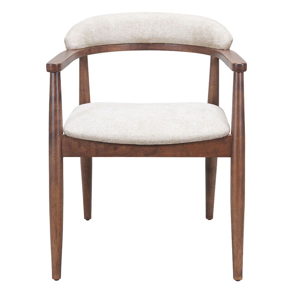 GOKA DINING CHAIR BEIGE & WALNUT