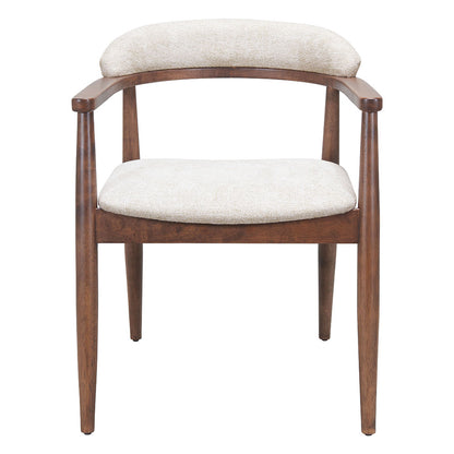 GOKA DINING CHAIR BEIGE & WALNUT