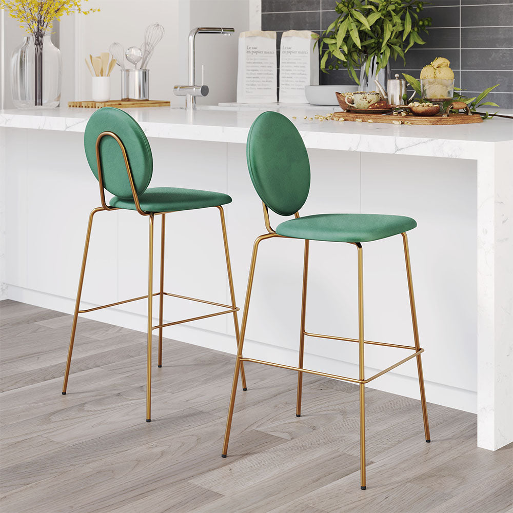 ODESSA BARSTOOL GREEN & GOLD