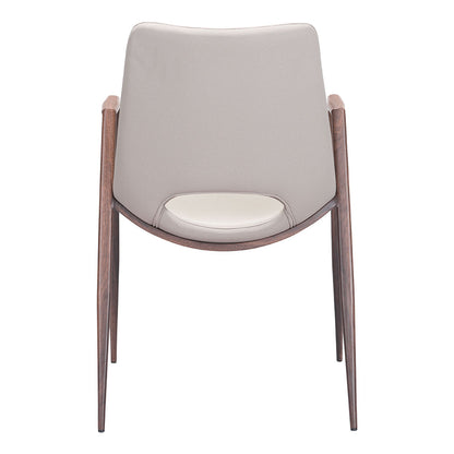DESI DINING CHAIR BEIGE & WALNUT