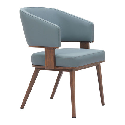 POISE DINING CHAIR AZURE GRAY & WALNUT