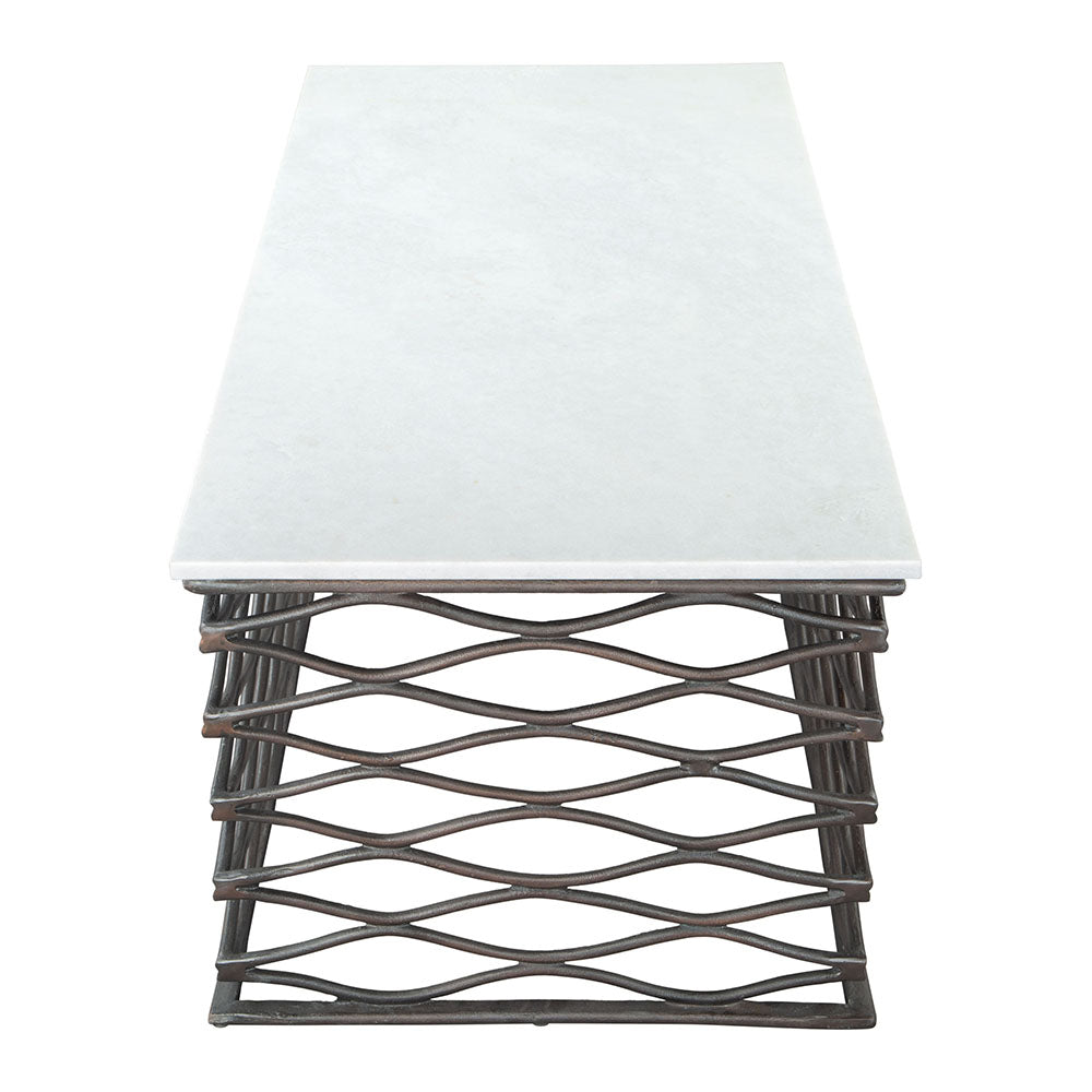 DUCHESS COFFEE TABLE WHITE & ANTIQUE BRONZE