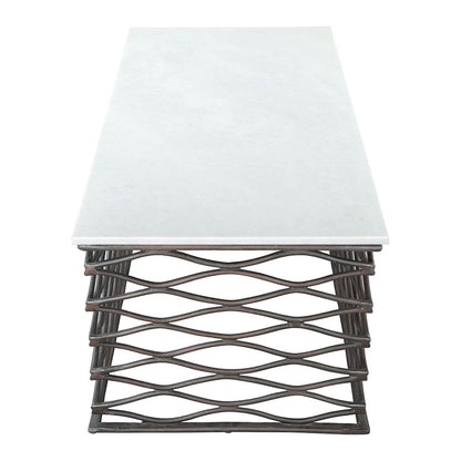 DUCHESS COFFEE TABLE WHITE & ANTIQUE BRONZE