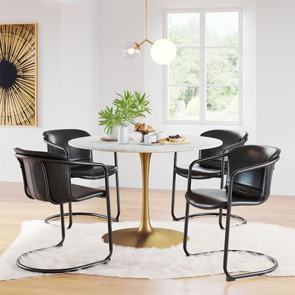 ITHACA DINING TABLE WHITE & GOLD