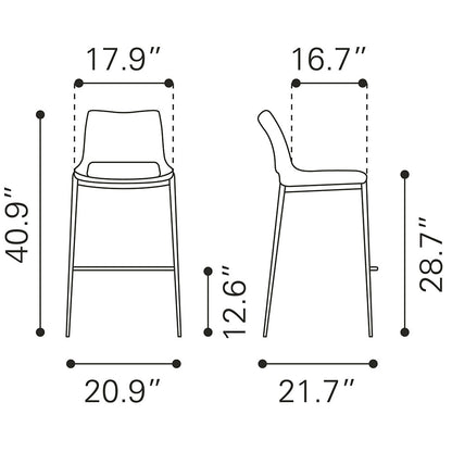 ACE BARSTOOL DARK GRAY & WALNUT