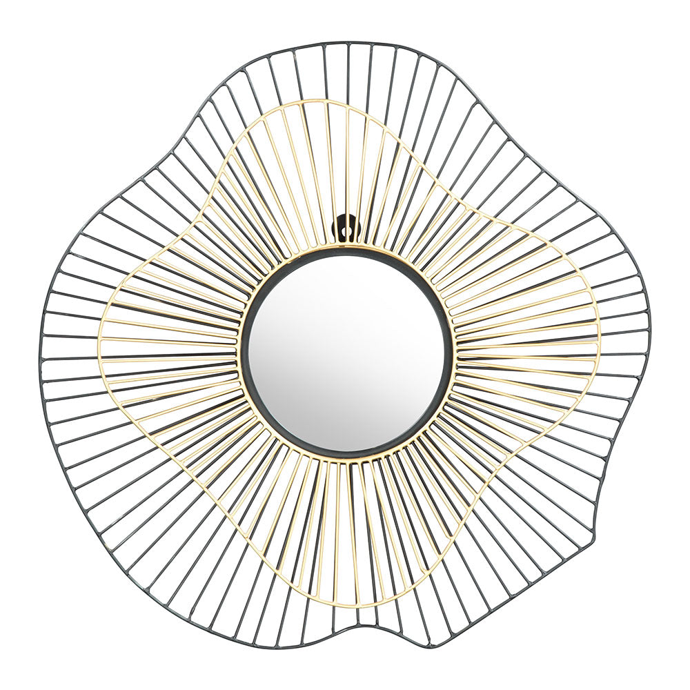 COMET ROUND MIRROR BLACK & GOLD