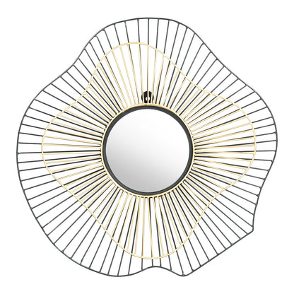 COMET ROUND MIRROR BLACK & GOLD