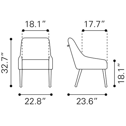 MAXINE DINING CHAIR GRAY & GOLD