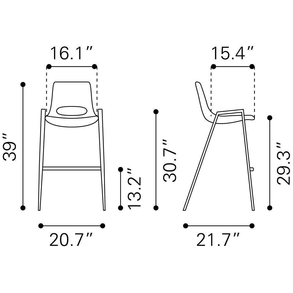 DESI BARSTOOL WHITE & WALNUT