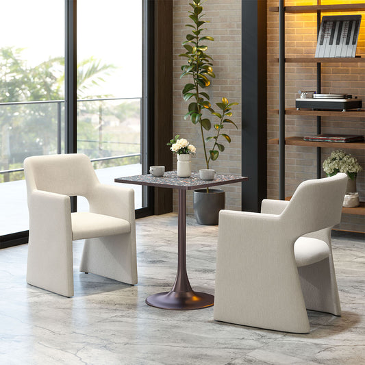 MINET DINING CHAIR LINEN WHITE