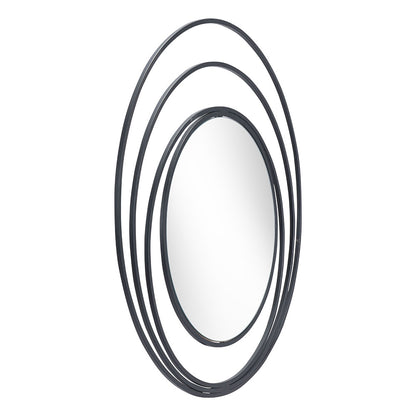 LUNA ROUND MIRROR BLACK