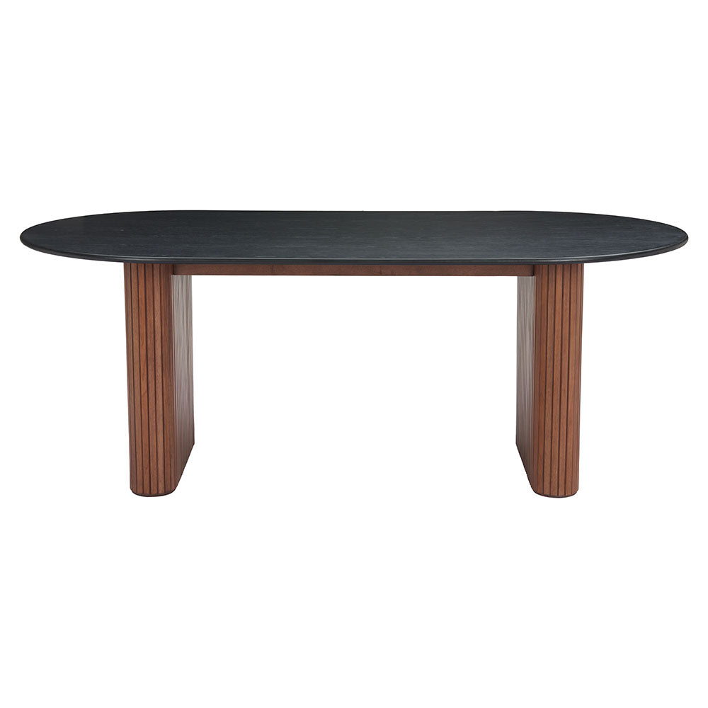 LASSIG DINING TABLE BLACK & WALNUT