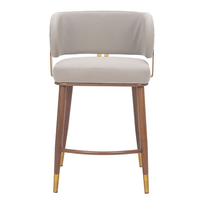 BREW COUNTER STOOL BEIGE & WALNUT
