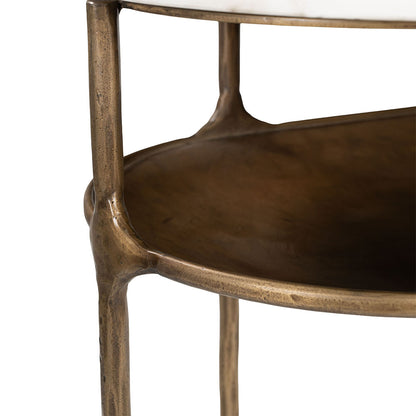 BILD CONSOLE TABLE WHITE & BRASS