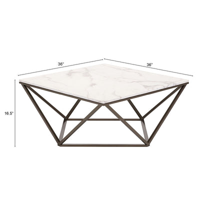 TINTERN COFFEE TABLE WHITE & ANTIQUE BRONZE