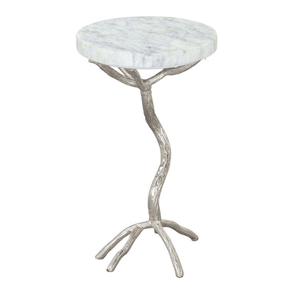 JOEL SIDE TABLE WHITE & SILVER