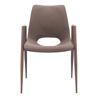 DESI DINING CHAIR BROWN & WALNUT