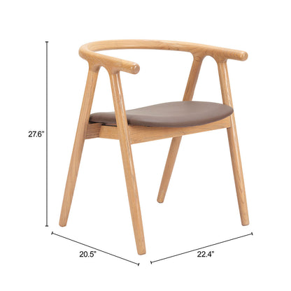 PEKER DINING CHAIR BROWN & NATURAL