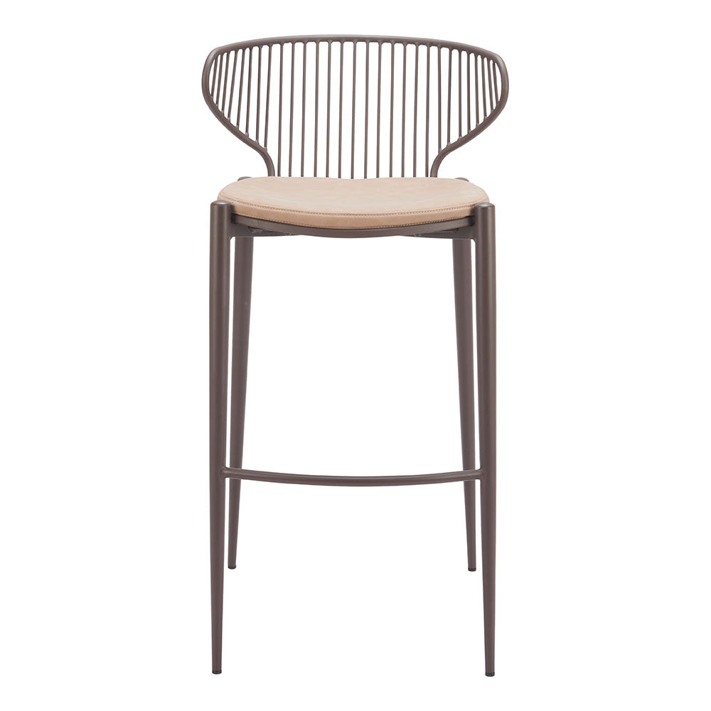SILUES BARSTOOL TAUPE & BROWN