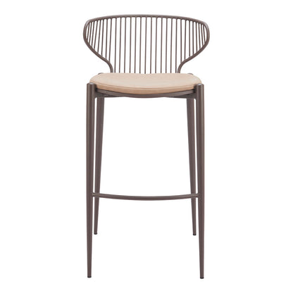 SILUES BARSTOOL TAUPE & BROWN