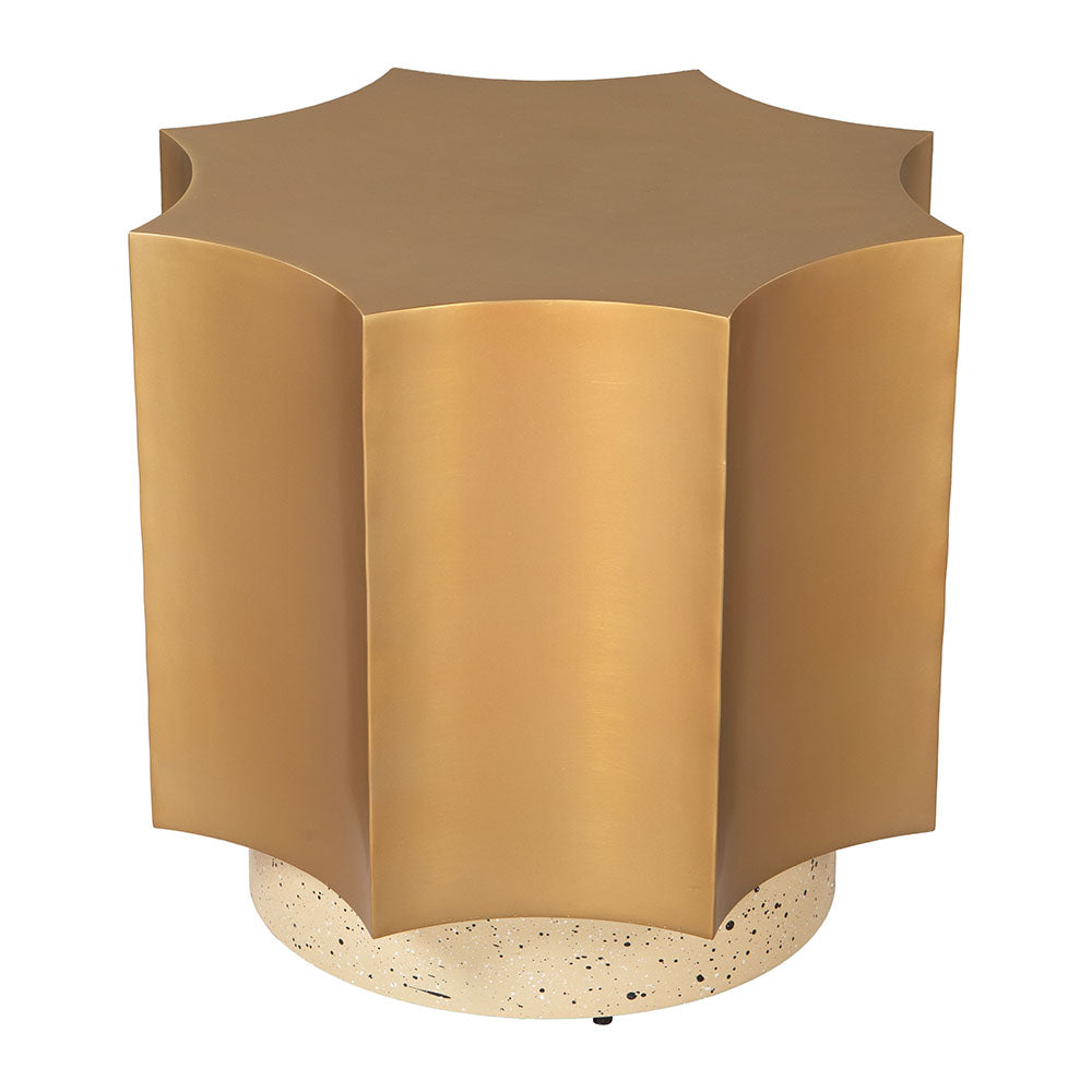 OSAM SIDE TABLE GOLD & BEIGE