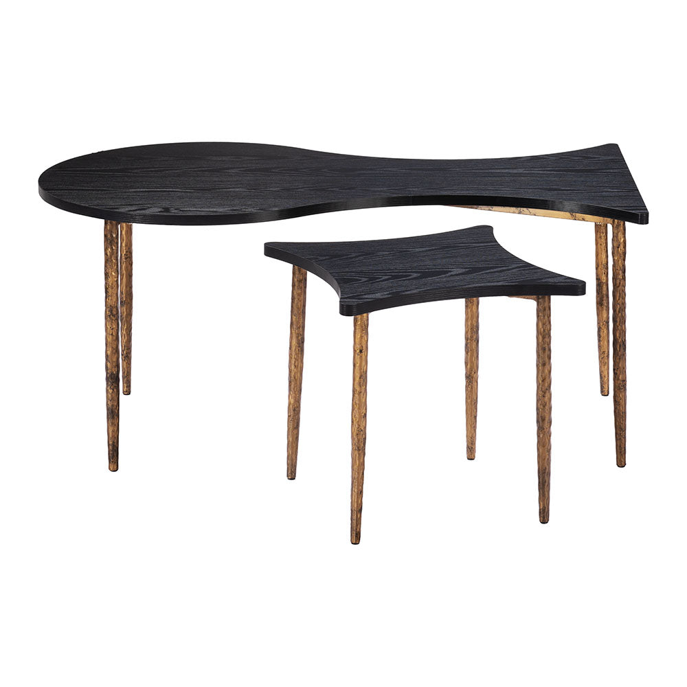 NORDEN COFFEE TABLE SET BLACK & BRONZE