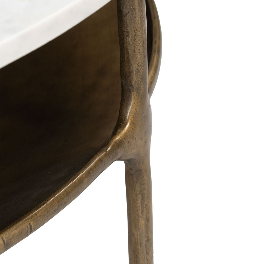 BILD COFFEE TABLE WHITE & BRASS