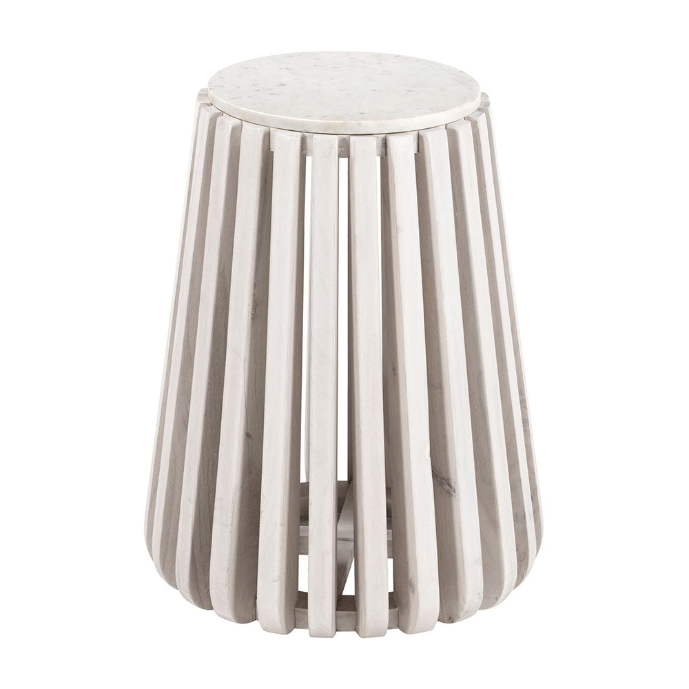 CYPRUS SIDE TABLE WHITE & WHITEWASHED