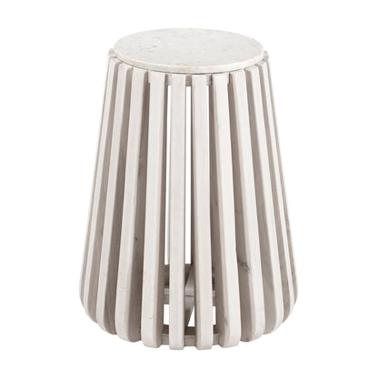CYPRUS SIDE TABLE WHITE & WHITEWASHED