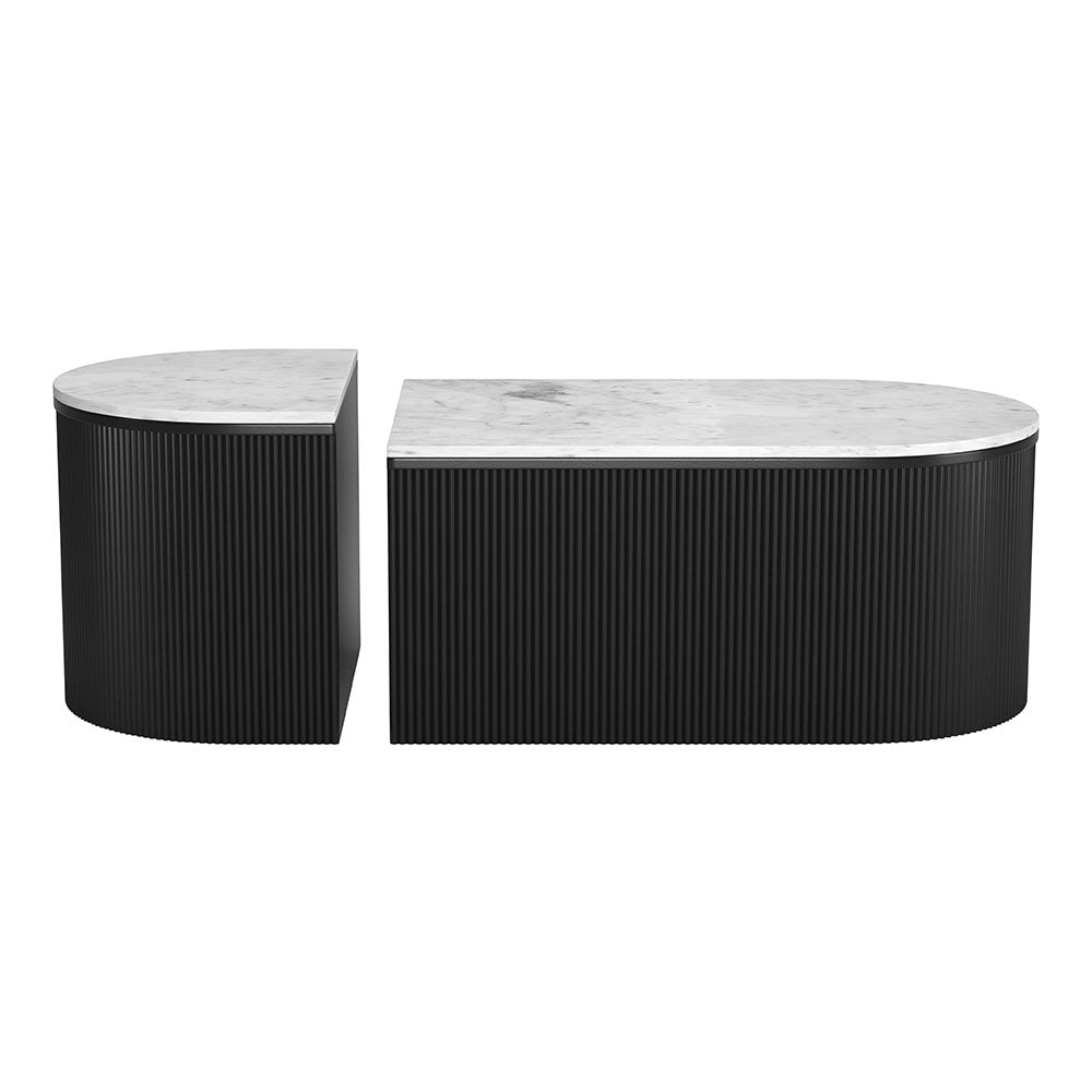 ORMARA COFFEE TABLE SET WHITE & BLACK