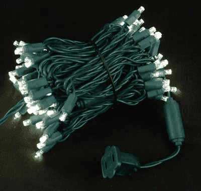 50 BULB COOL WHITE LED 5MM CHRISTMAS LIGHTS