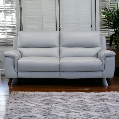 Three Piece Indoor Gray Leather Six Person Seating Set